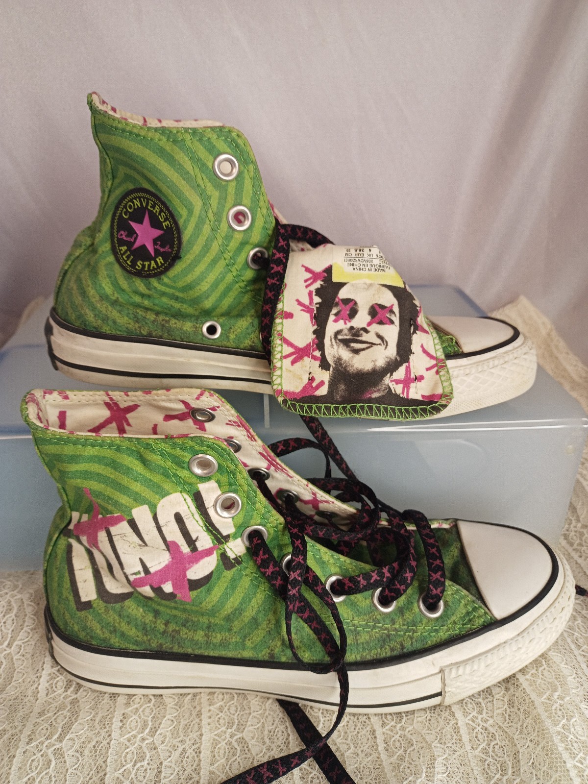 SAOLA Sneakers Converse Green Day UNO! Opera 2012 edizione limitata U.S. Misura 4m 6w