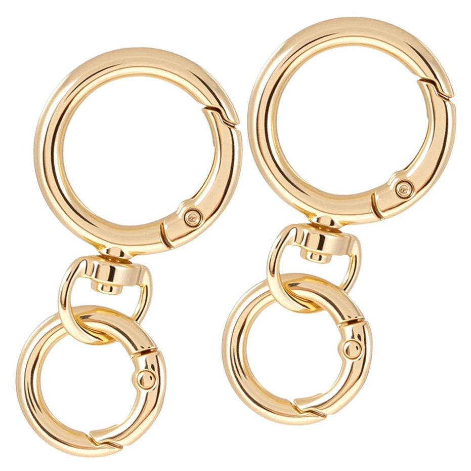 5 Sets Spring Snap Carabiner Clips O Ring Swivel Hook Keychain