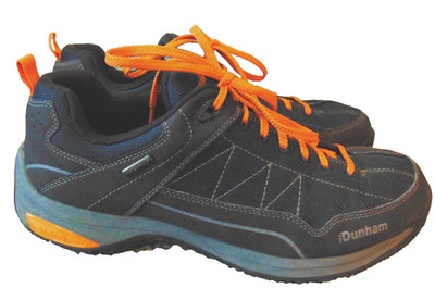DUNHAM R-BAR CH9128 MENS GRAY SNEAKERS ORANGE ACCENTS ARCH SUPPORT SHOES~13 D