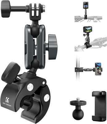 Super Clamp Camera Mount with 360° Dual Ball Head, Bike/Motorcycle Handlebar Mou