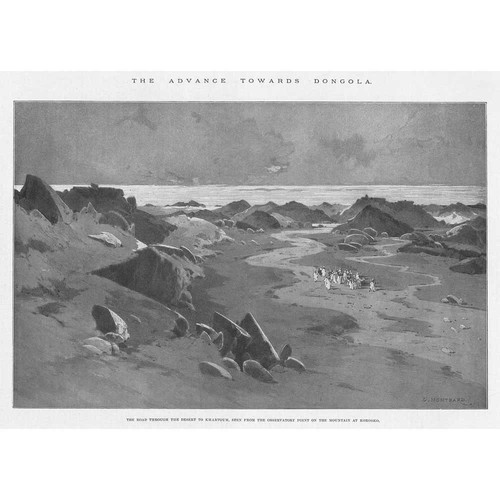 SUDAN EXPEDITION Road Through the Desert to Khartoum - Antique Print 1896