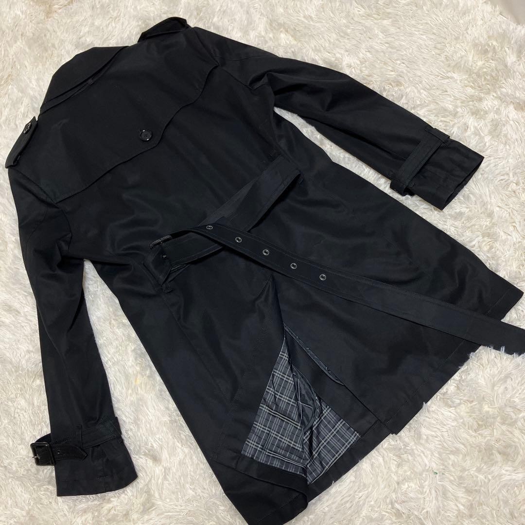 Burberry Black Label Trench Coat with Removable Liner Black Size M Vintage Men's thumbnail 18