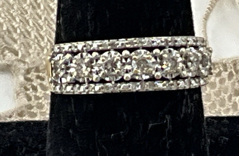 14K Genuine Diamond Anniversary Band Ring
