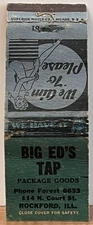 Big Ed's Tap Rockford IL Illinois Girlie Vintage Matchbook Cover