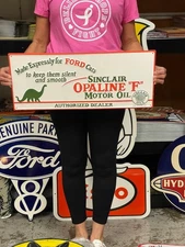 Antique Vintage Old Style Sinclair Opaline Oil Fords Made USA