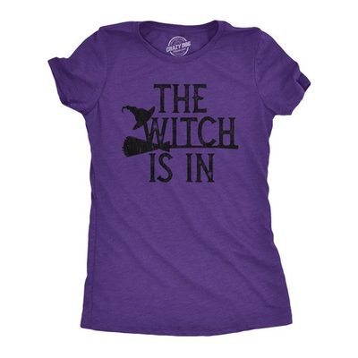 #ad #ad Womens The Witch Is In T Shirt Funny Halloween Broomstick Novelty Tee $9.50