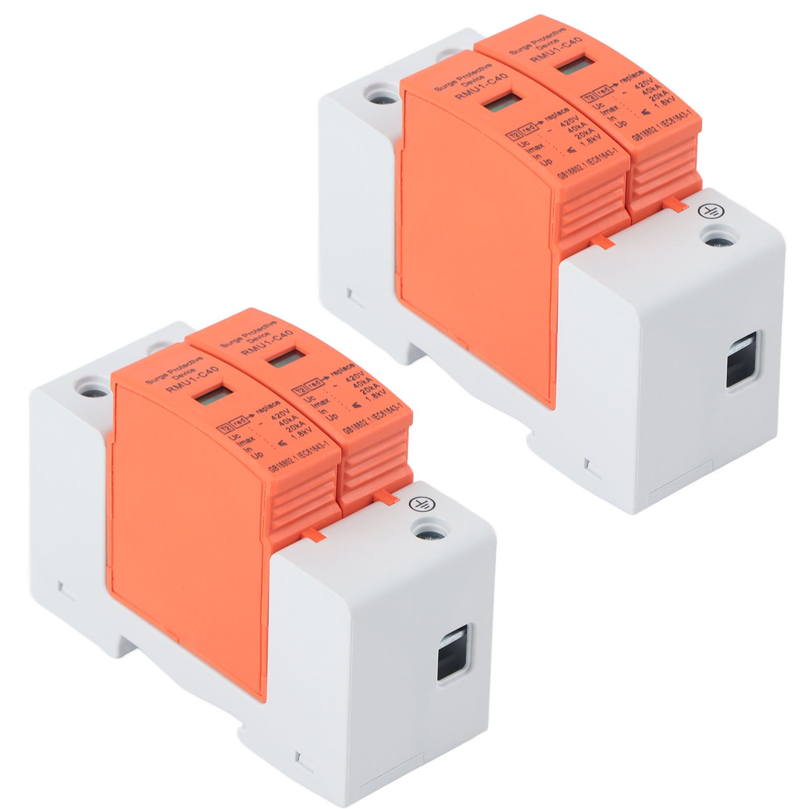 2Pcs SPD Protective Devices AC Arrester Protector Home Circuit Breaker 2P