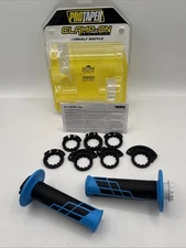 Clamp On 1/2 Waffle Grip System 021656 Neon Blue & Black ProTaper