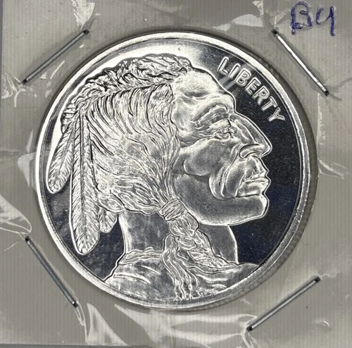 1 Troy Ounce .999 Fine Silver Round BU - Buffalo/Indian Head