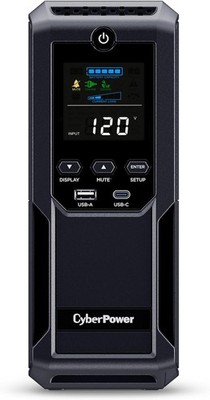 Intelligent LCD UPS System 1500VA/900W, 12 Outlets 2 USB Ports, AVR, Mini Tower