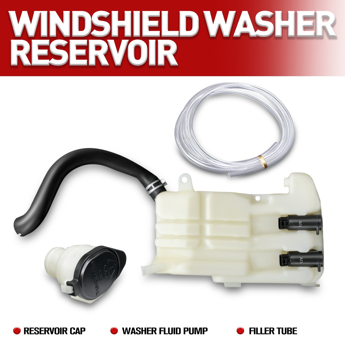 Windshield Washer Reservoir With Pump, Cap & Tube For Toyota Rav4 1996-2000 - View #2