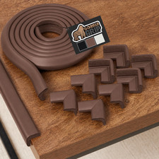 15 FT Brown Furniture Edge Guard Gorilla Grip 8 Corner Protectors Child Safety