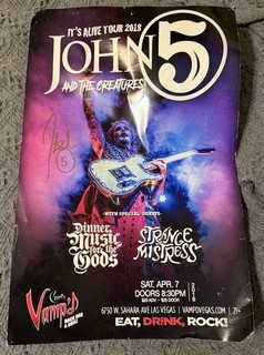 John 5 Autographed Poster Motley Crue Marilyn Manson Rob Zombie