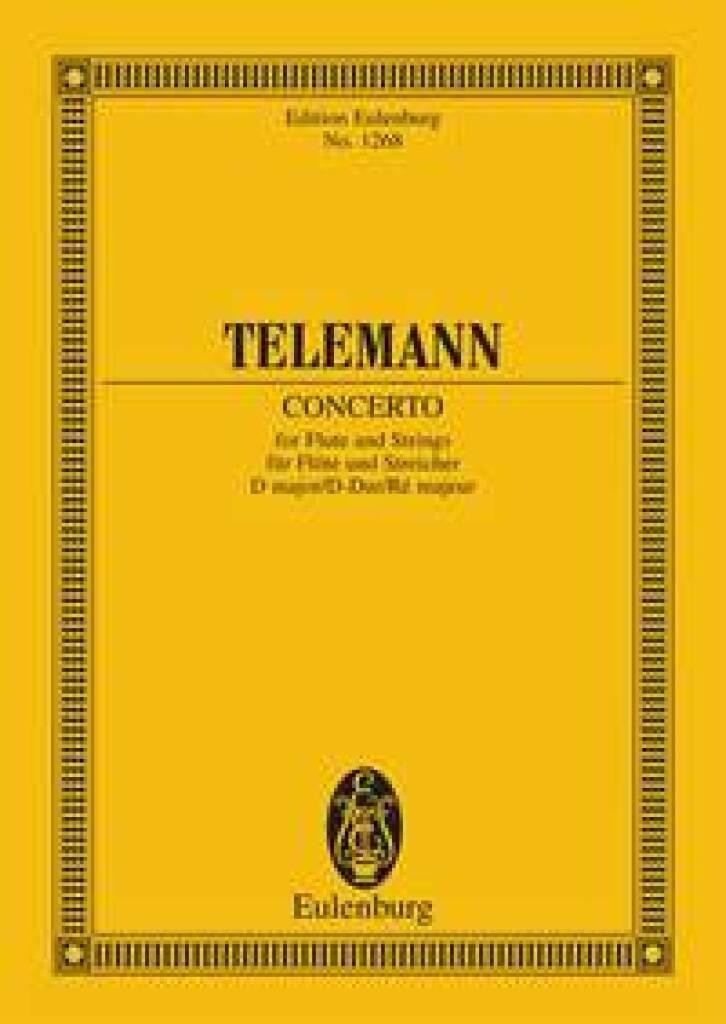 Concerto D major Study score flute and string orchestra Telemann Ernst Eulenburg