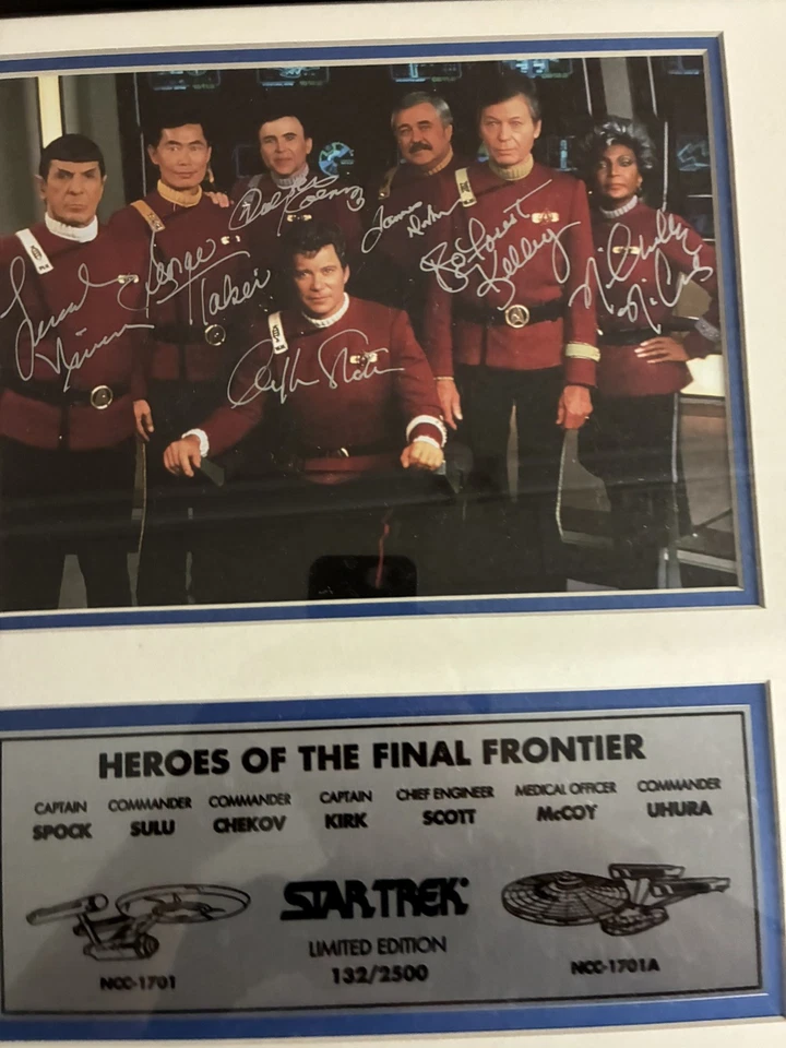 Placa fotográfica autografiada firmada con elenco original de Star Trek edición limitada enmarcada (7) Foto 4 de 4