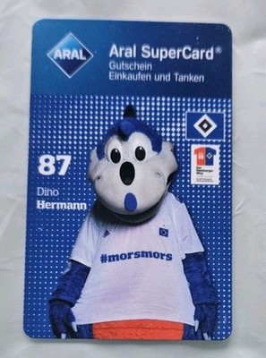 Aral Tankkarte  - SuperCard - HSV - Hamburger SV - Dino Hermann - Maskottchen 