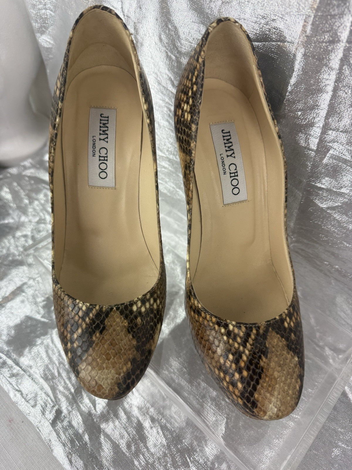 Jimmy Choo Cosmic Python Embossed Platform Pumps … - image 2