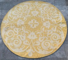 Vintage French Style Aubusson Rug Needlepoint Round Rug 5x5 ft Free Ship