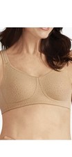 Amoena Mastectomy Bra MONA 0614 Cognac Beige 40A Wireless Pockets Post Surgical