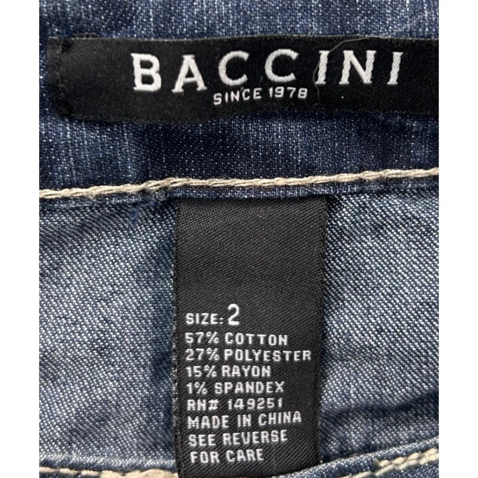 Maxi Falda Baccini Denim Para Mujer Talla 2 Azul Deshilachada Volantes en Niveles Boho Acampanada Foto 3 de 4