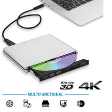 Graveur Blu-Ray UHD 4K USB 3.0 externe lecteur DVD BD-RE compat. Windows/Mac
