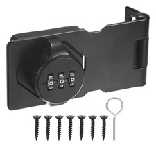 Keyless Combination Lock 3.7" Password Hasp Locks Latch Barn Door Lock Black