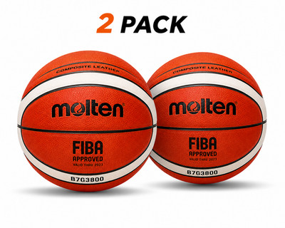 2x Molten B7G3800 Basketball Size 7 Official FIBA Approved Composite Leather Bal