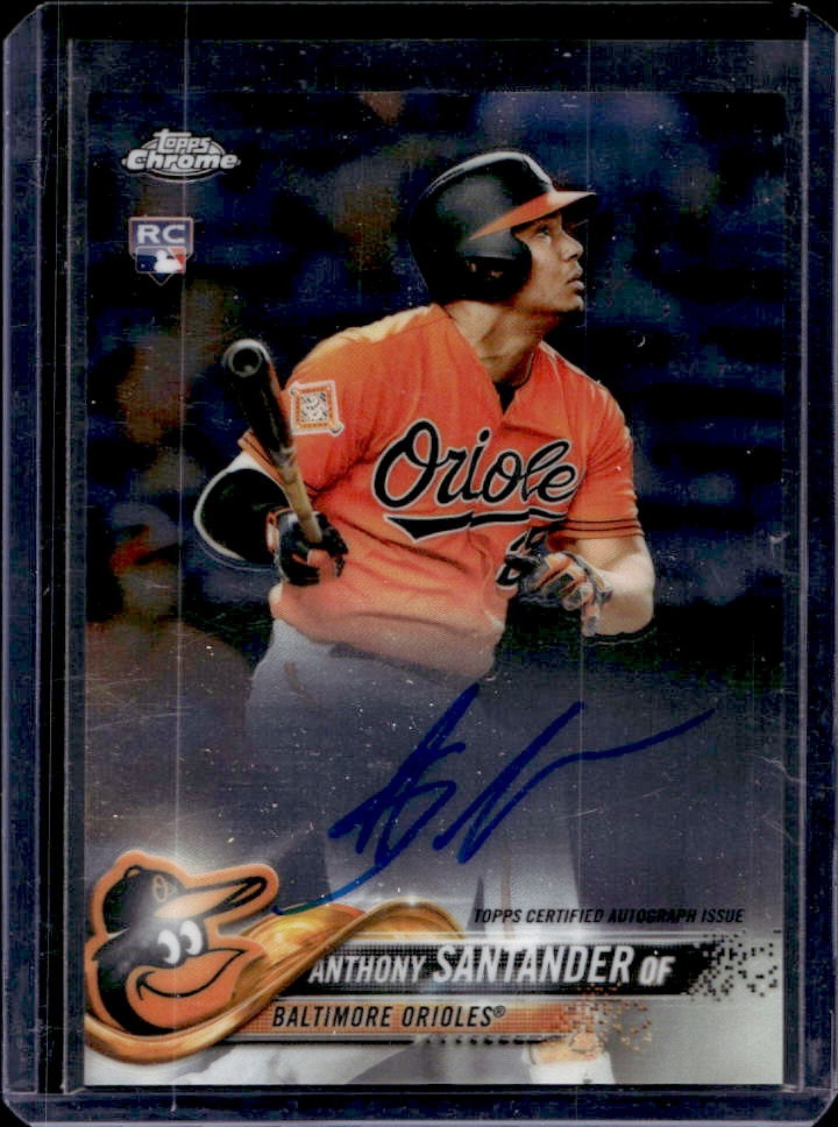 2018 Topps Chrome Anthony Santander Rookie Auto RC #RA-ANS Orioles