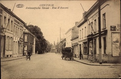 Ak Kontich Flandern Antwerpen, Antwerpsche Straat, Rue d Anvers - 4060745