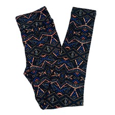 LuLaRoe Black Blue Aztec Tribal Southwestern Country Kids Womens Leggings Tween