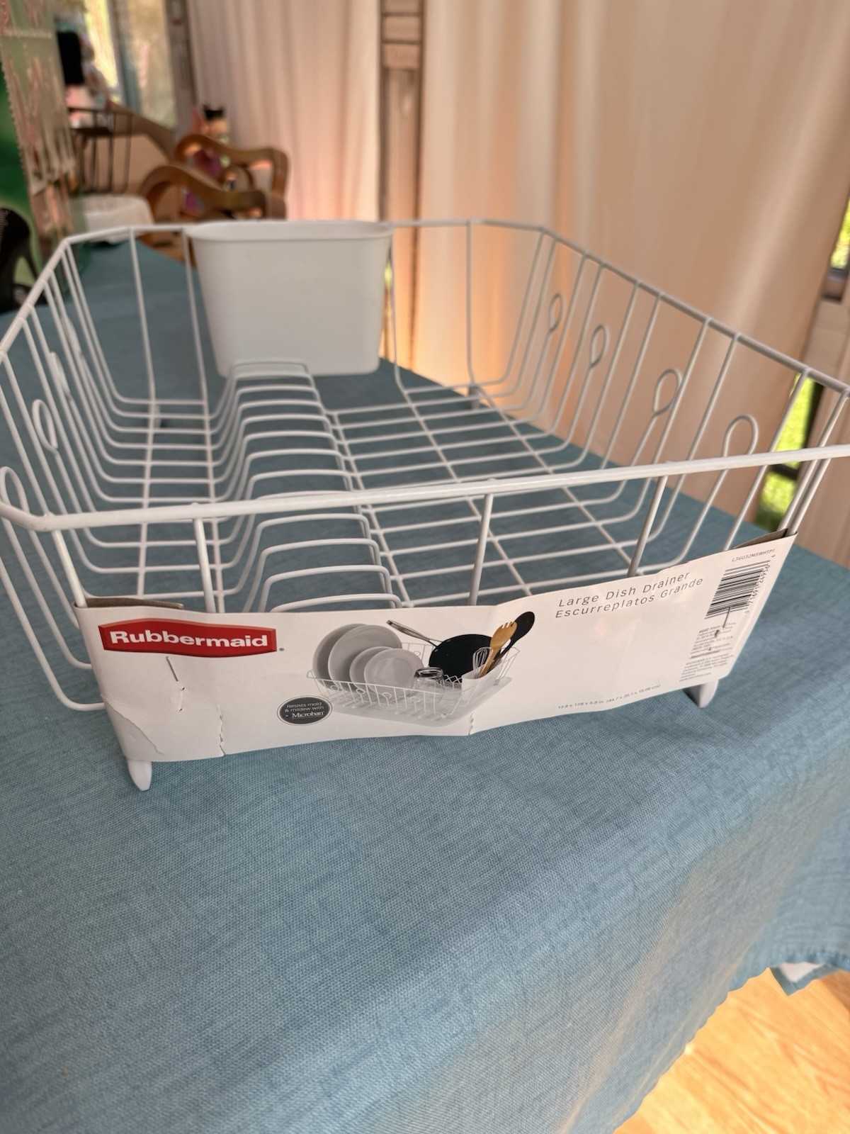 New Rubbermaid 6032 Dish Drainer, White Wire, Large, Dry Rack 13.8 X 17.6 X5.9