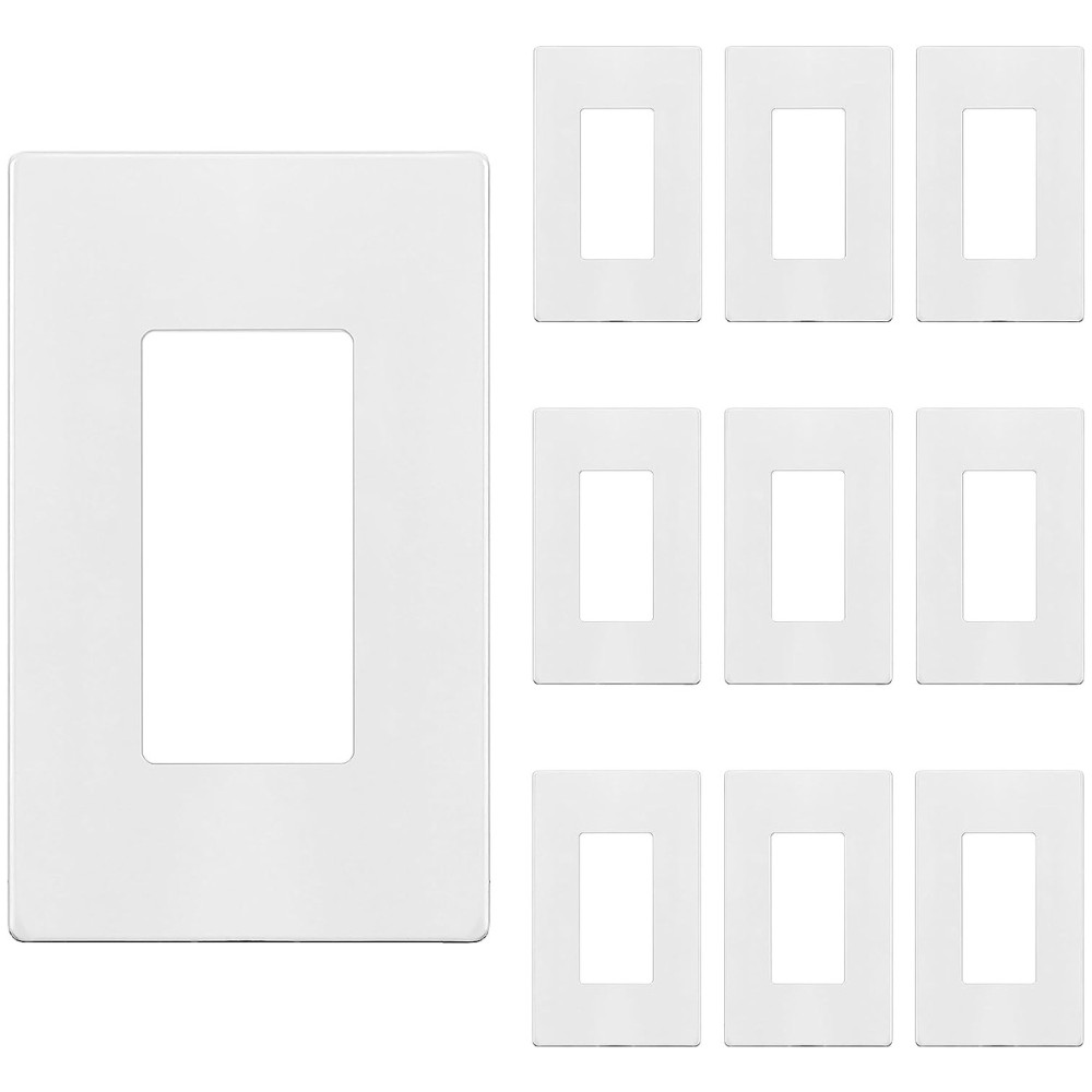 Gfi Rocker Outlet Cover White, 10 Pack