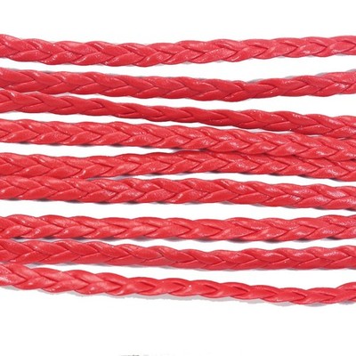 11 Yards Red Flat Braided Bolo Faux Leather String Jewelry Cord Rope 5X1mm