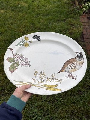 Minton & Co Platte William Stephen Coleman Design 1870 Wachtel Brombeere Schmetterling