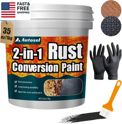 2-In-1 Rust Converter & Metal Primer, Stops Rust,Rust Inhibitor Paint (34.9 Oz)