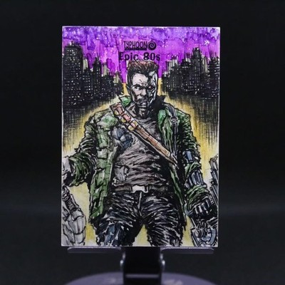 Terminator Typhoon Epic 80s Schwarzenegger 1/1 Hand Drawn Sketch Card By Randy R