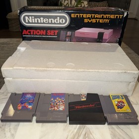 NES Action Set Console Nintendo Completo CIB Testato Super Mario Bros Duck Hunt