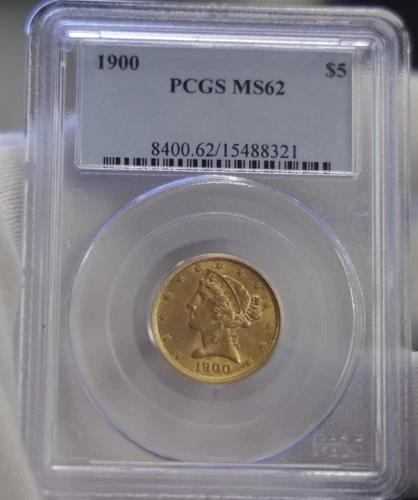 1900 US $5 Liberty Gold Piece PCGS MS62