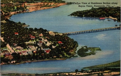 Pensacola, FL Bayou Texar/BEV/Residence Section/Water/Bridge/Panoramic -A114