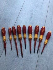 Wiha 9 Piece SoftFinish VDE Insulated Slotted & Pozi Screwdriver used 