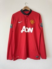 Manchester United 2013-2014 Home Soccer Longsleeve Jersey Football Shirt Size L