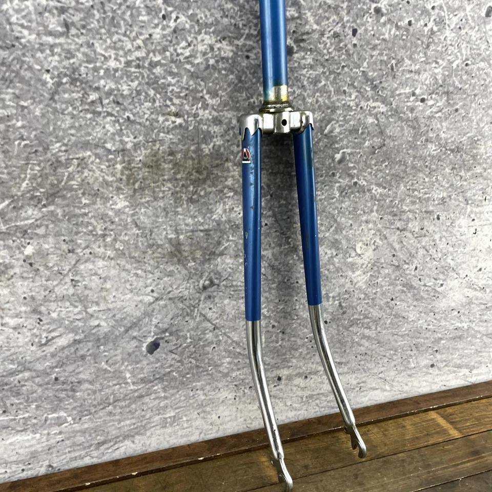 Vintage Fuji Road Bike Fork 27 1in Threaded Steel SunTour 1980s Blue Chrome - Image 2 of 4