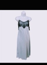 NWT Wild Fable Lace Trim Satin A Line Midi Slip Dress Womens XS Romantic 34