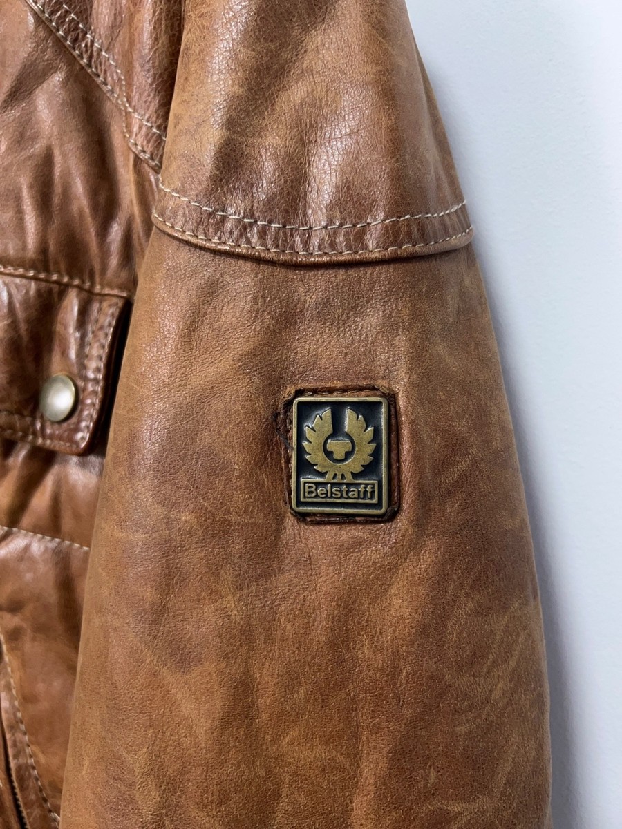 Mens Belstaff Gold Label Leather Jacket Parka Insulated Coat