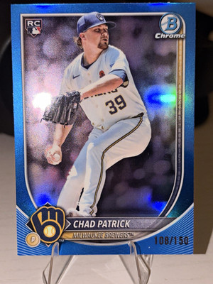 Topps  Bowman Chrome Chad Patrick RC Blue Refractor #28 Brewers /150