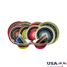 12 Piece Melamine Dinnerware Set Break Resistant Dishwasher Safe Plates Bowls US