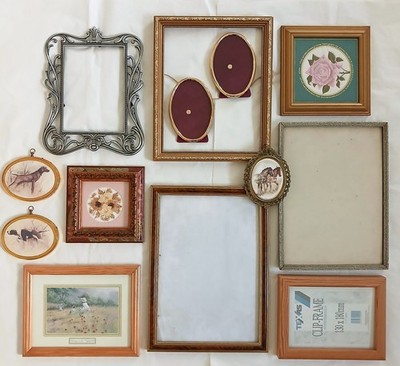 13 x Vintage verzierte Gold Bilderrahmen Galerie Wandbilder Requisiten
