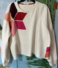 Marine Layer ARCHIVE SUMMIT Women’s Size XL Sweatshirt Abstract SNOW Graphic