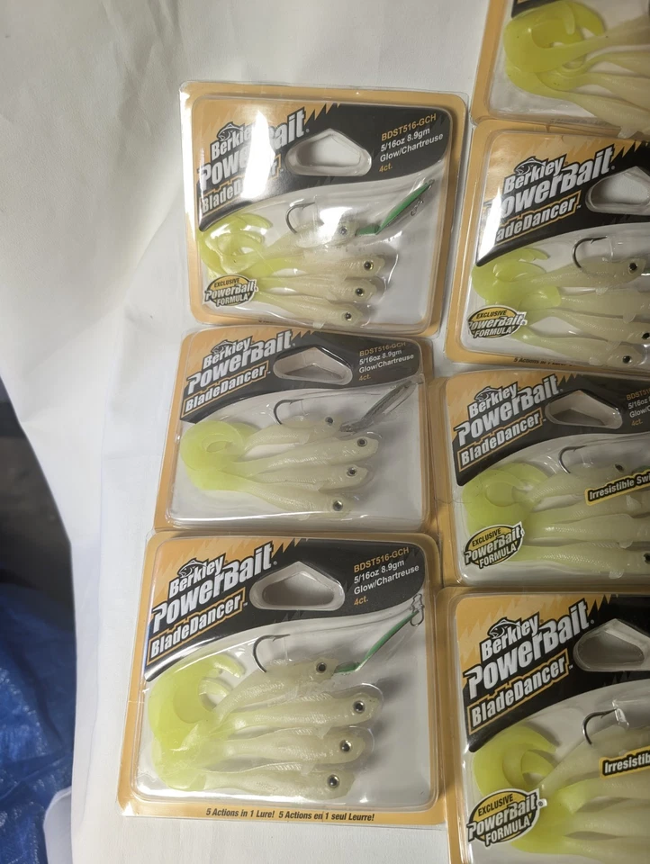Lote (10) Señuelos de colección Berkley PowerBait BladeDancer Glow Chartreuse 5/16 1/4 OZ Foto 2 de 4