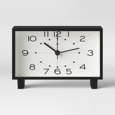 6 Rectangle Mantel Clock, Black, Analog, Mode...